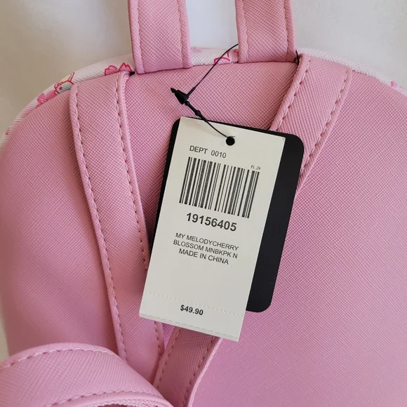 Sanrio My Melody Mini Backpack Cherry Blossoms Floral Pattern Bag "New" - Picture 5 of 5
